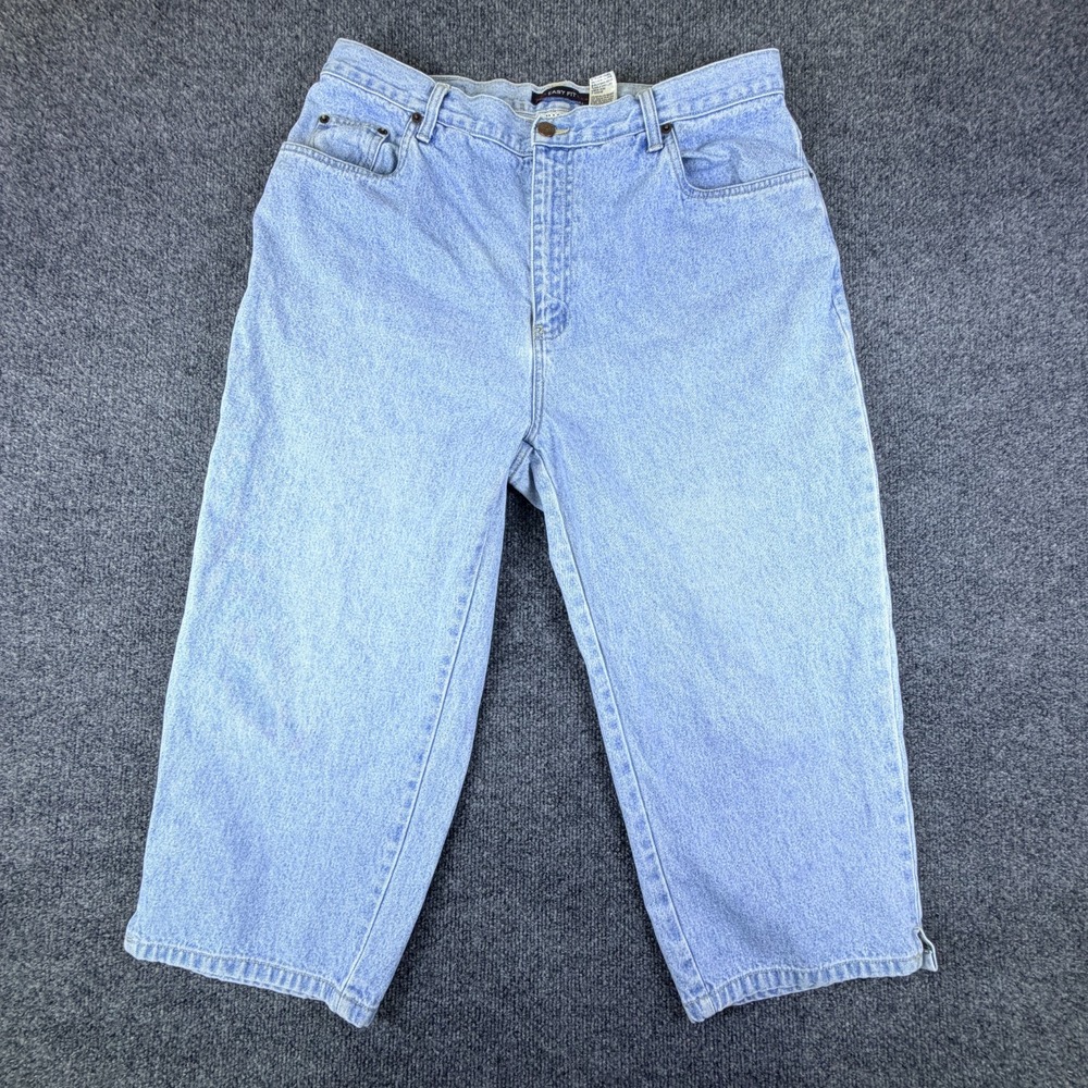 Vintage Bill Blass Cropped Jeans Womens 35x20.5 Blue Light Wash Denim Easy Fit